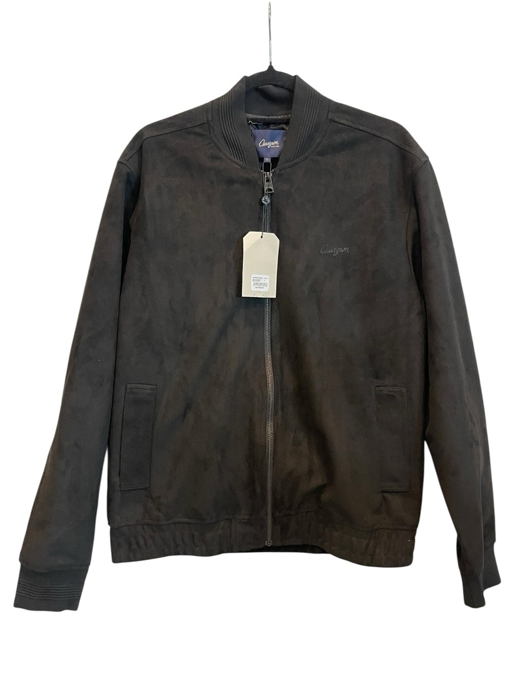 Chevignon black suede-style polyester bomber jacket L NWT